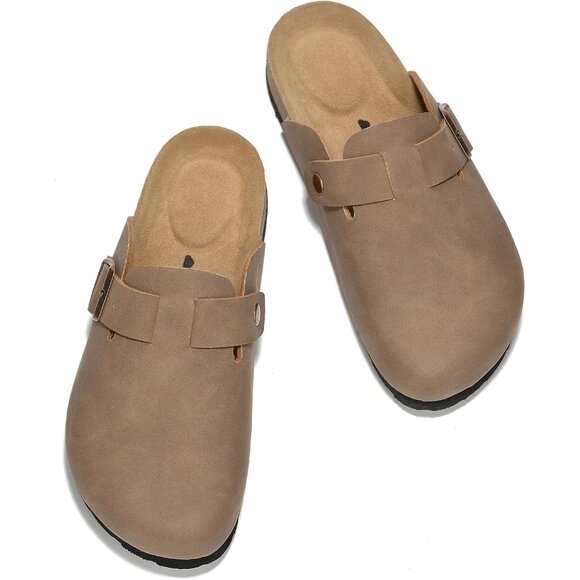 Genuine Leather Footbed Clogs for Women - Memory Foam Arch Support Slippers for - Picture 7 of 8
